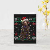 Chocolade Labrador Kerstmis Santa Lelijk Sweater D Kaart (Gele Bloem)