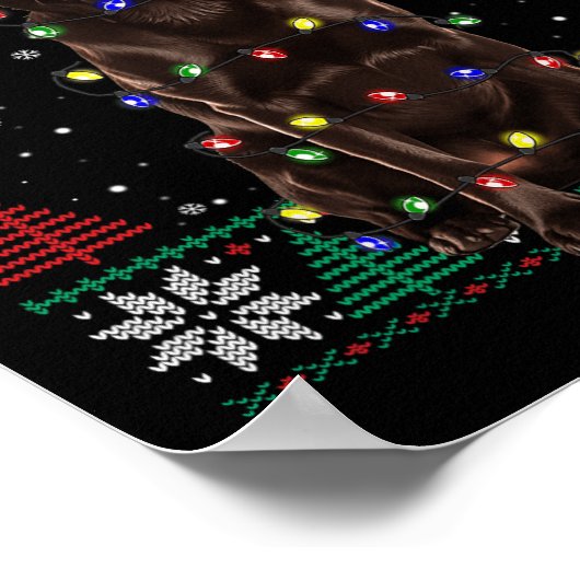 Chocolade Labrador Kerstmis Santa Lelijk Sweater D Poster (Hoek)