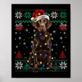 Chocolade Labrador Kerstmis Santa Lelijk Sweater D Poster (Voorkant)