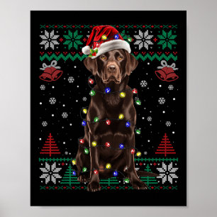 Chocolade Labrador Kerstmis Santa Lelijk Sweater D Poster