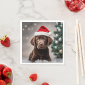 Chocolade Labrador Kerstmis Servet (Insitu)