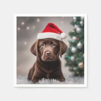 Chocolade Labrador Kerstmis Servet
