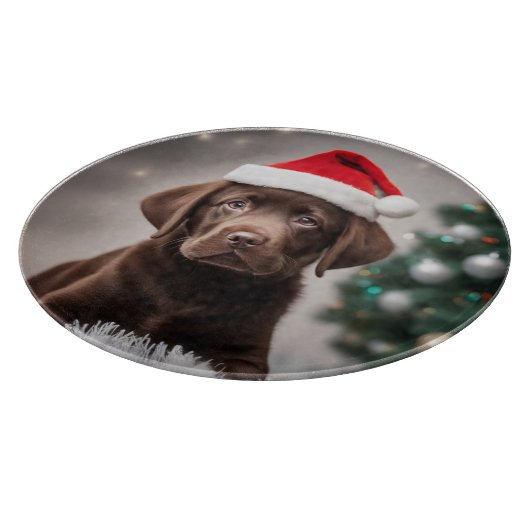 Chocolade Labrador Kerstmis Snijplank (Hoek)