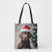 Chocolade Labrador Kerstmis Tote Bag (Voorkant)