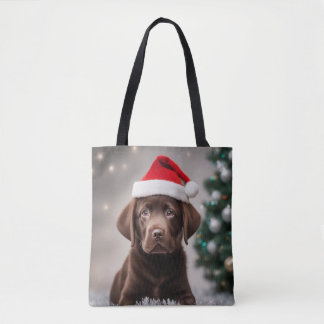 Chocolade Labrador Kerstmis Tote Bag