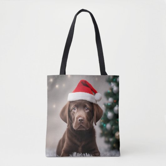 Chocolade Labrador Kerstmis Tote Bag (Voorkant)