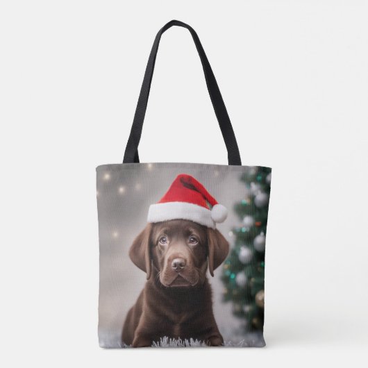 Chocolade Labrador Kerstmis Tote Bag (Achterkant)