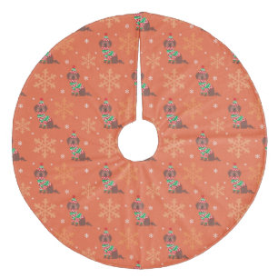 Chocolade Labrador-kerstpatroon Fleece Kerstboom Rok