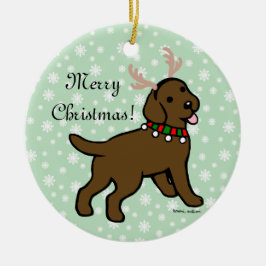 Chocolade Labrador kerststrijders Keramisch Ornament