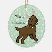 Chocolade Labrador kerststrijders Keramisch Ornament (Links)