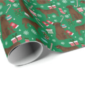 Chocolade Labrador kerstvakantie Cadeaupapier (Rol Hoek)