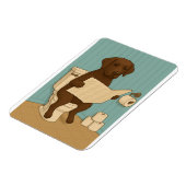 Chocolade Labrador Leeskrant op het toilet Magneet (Linkerzijde)