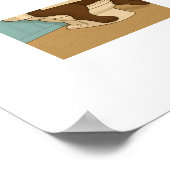 Chocolade Labrador Leeskrant op het toilet Poster (Hoek)