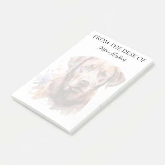 Chocolade Labrador Liefhebber Monogram Dog Post-it® Notes (Schuin)