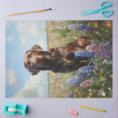 Chocolade Labrador Lupine Bloemen Decoupage Tissuepapier (Craft)