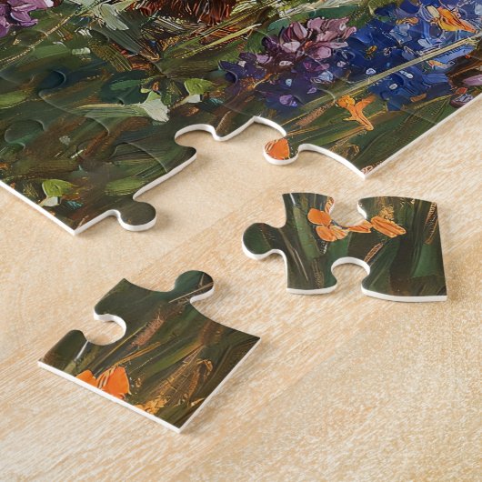 Chocolade Labrador lupine bloemen Legpuzzel (Zijkant)