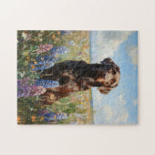 Chocolade Labrador lupine bloemen Legpuzzel (Horizontaal)