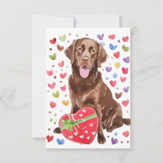 Chocolade Labrador met hart liefde Kaart (Voorkant)