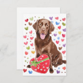 Chocolade Labrador met hart liefde Kaart (Voorkant / Achterkant)