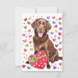 Chocolade Labrador met hart liefde Kaart