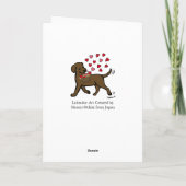 Chocolade labrador met harten Valentijn Feestdagen Kaart (Achterkant)