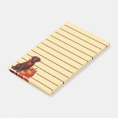 Chocolade labrador met rode bandana door pompoenen post-it® notes (Schuin)