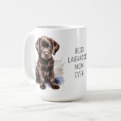 Chocolade LABRADOR MOEDER Schattige Puppy Hondenli Koffiemok (Voorkant links)