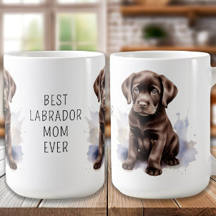 Chocolade LABRADOR MOEDER Schattige Puppy Hondenli Koffiemok