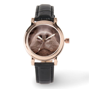 Chocolade Labrador Nose Closeup Horloge