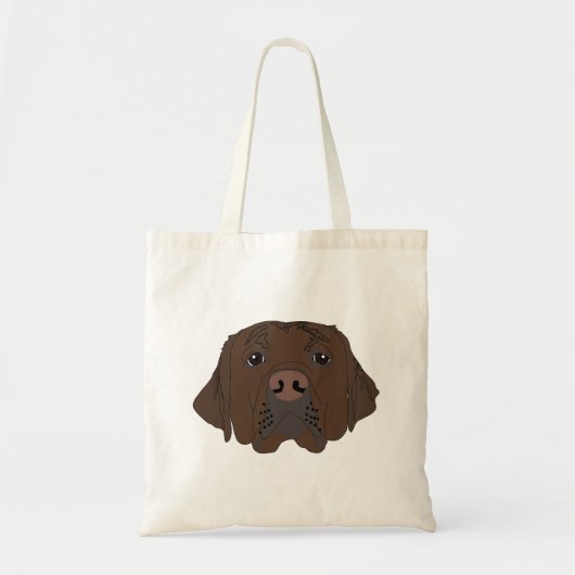 Chocolade Labrador op Canvas tas (Voorkant)