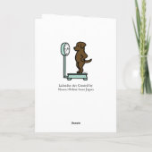 Chocolade Labrador op de weegschaal Kaart (Achterkant)