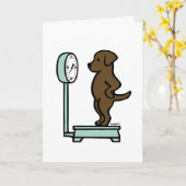 Chocolade Labrador op de weegschaal Kaart (Gele Bloem)