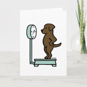 Chocolade Labrador op de weegschaal Kaart