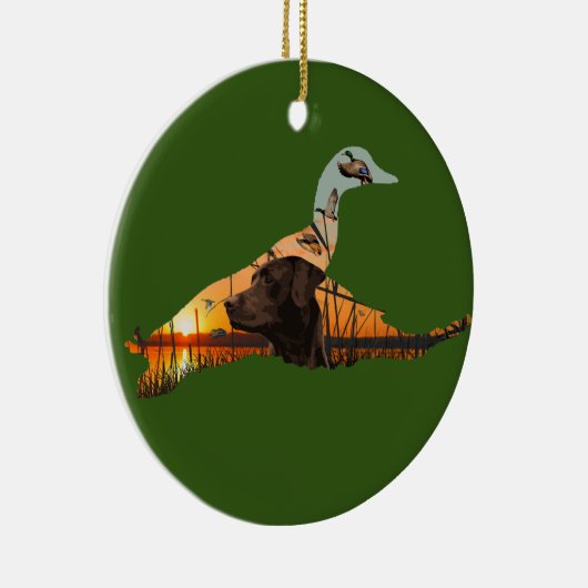  chocolade labrador Ornament, eend Keramisch Ornament (Rechts)