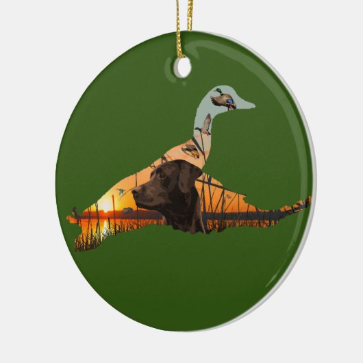  chocolade labrador Ornament, eend Keramisch Ornament (Links)
