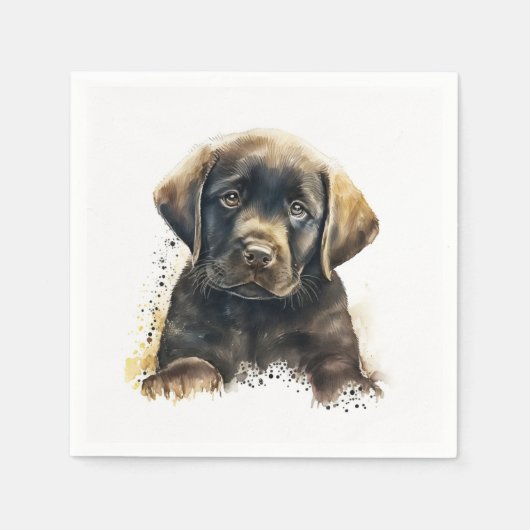Chocolade Labrador Paper Napkins Servet (Voorkant)