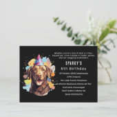 Chocolade Labrador Paw-ty: Een Birthday Bash Kaart (Staand voorkant)
