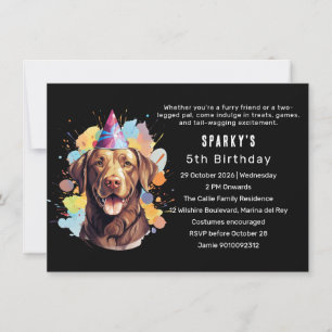 Chocolade Labrador Paw-ty: Een Birthday Bash Kaart