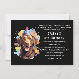 Chocolade Labrador Paw-ty: Een Birthday Bash Kaart