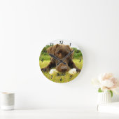 Chocolade Labrador Personalized Large Clock Ronde Klok (Huis)