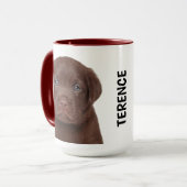Chocolade Labrador Personalized Mug Mok (Voorkant links)
