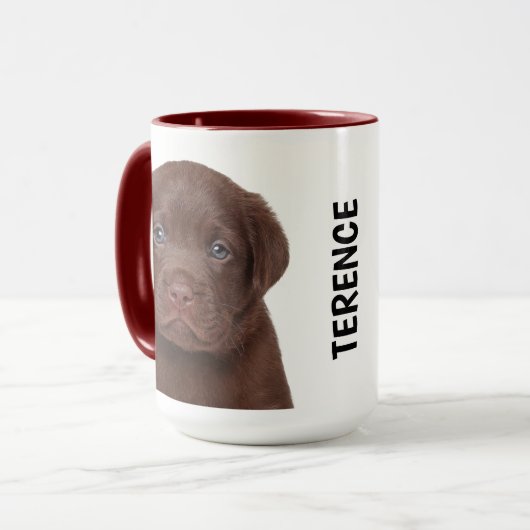Chocolade Labrador Personalized Mug Mok (Voorkant links)