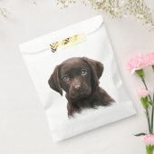 Chocolade Labrador Puppy Bedankzakje (Gezegeld)