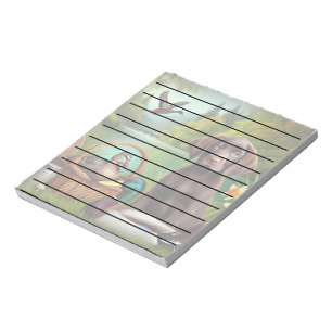 Chocolade Labrador Puppy bij een meer met eenden Notitieblok