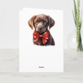 Chocolade Labrador Puppy Dog Verjaardagsnaam Kaart (Achterkant)