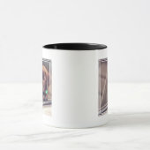 chocolade labrador puppy in auto mok (Midden)