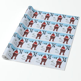 Chocolade Labrador Puppy & kerstmis Cadeaupapier