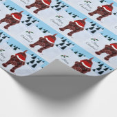 Chocolade Labrador Puppy & kerstmis Cadeaupapier (Hoek)