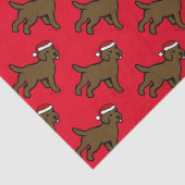 Chocolade Labrador Puppy Kerstmis Tissuepapier (Detail)