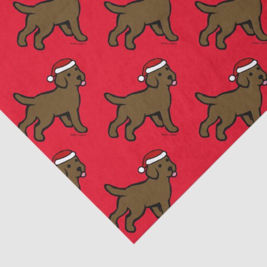 Chocolade Labrador Puppy Kerstmis Tissuepapier (Detail)